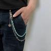 Women's High-End Vintage Pant Chain with Turquoise Beads and Black Pattern