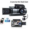 Caméra de Voiture Détection de Mouvement Boîte Noire Dash Cam HD 1080P G-Sensor Rotation de l'Objectif 360° DVR 3 Pouces avec WiFi Vision Nocturne