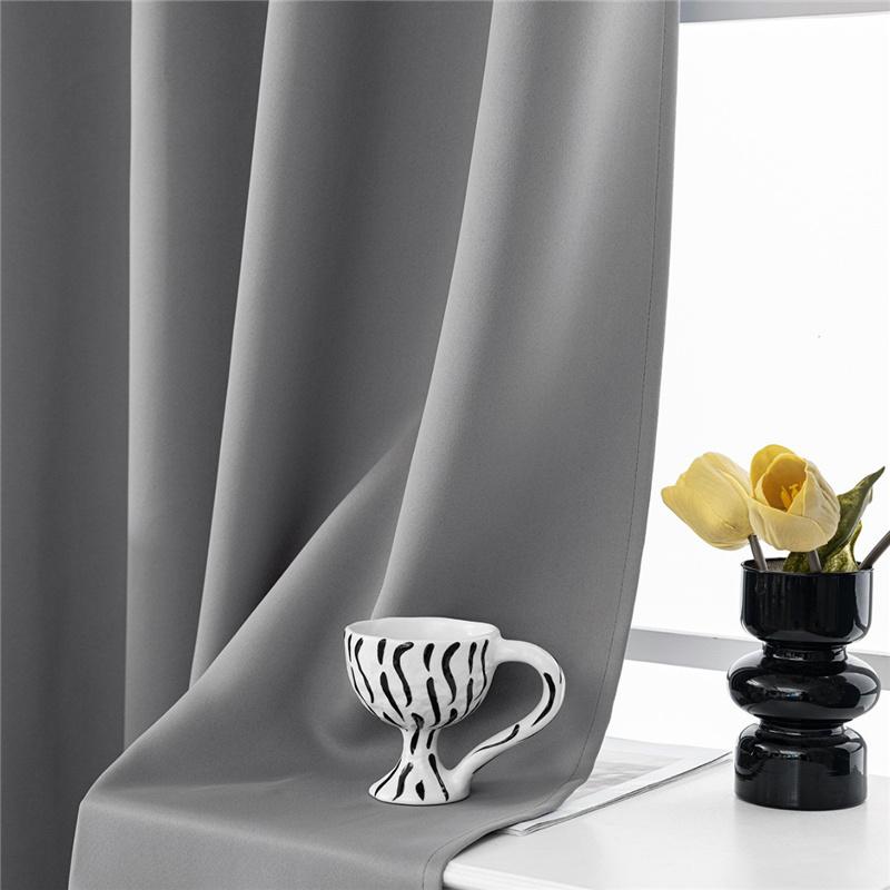 Minimalist Solid Color Blackout Curtains High Precision Thermal Insulated Window Drapes Home Decor