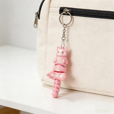 Porte-clés Mini Chat, souple, imprimé en 3D, anti-stress, format compact, à accrocher à un sac