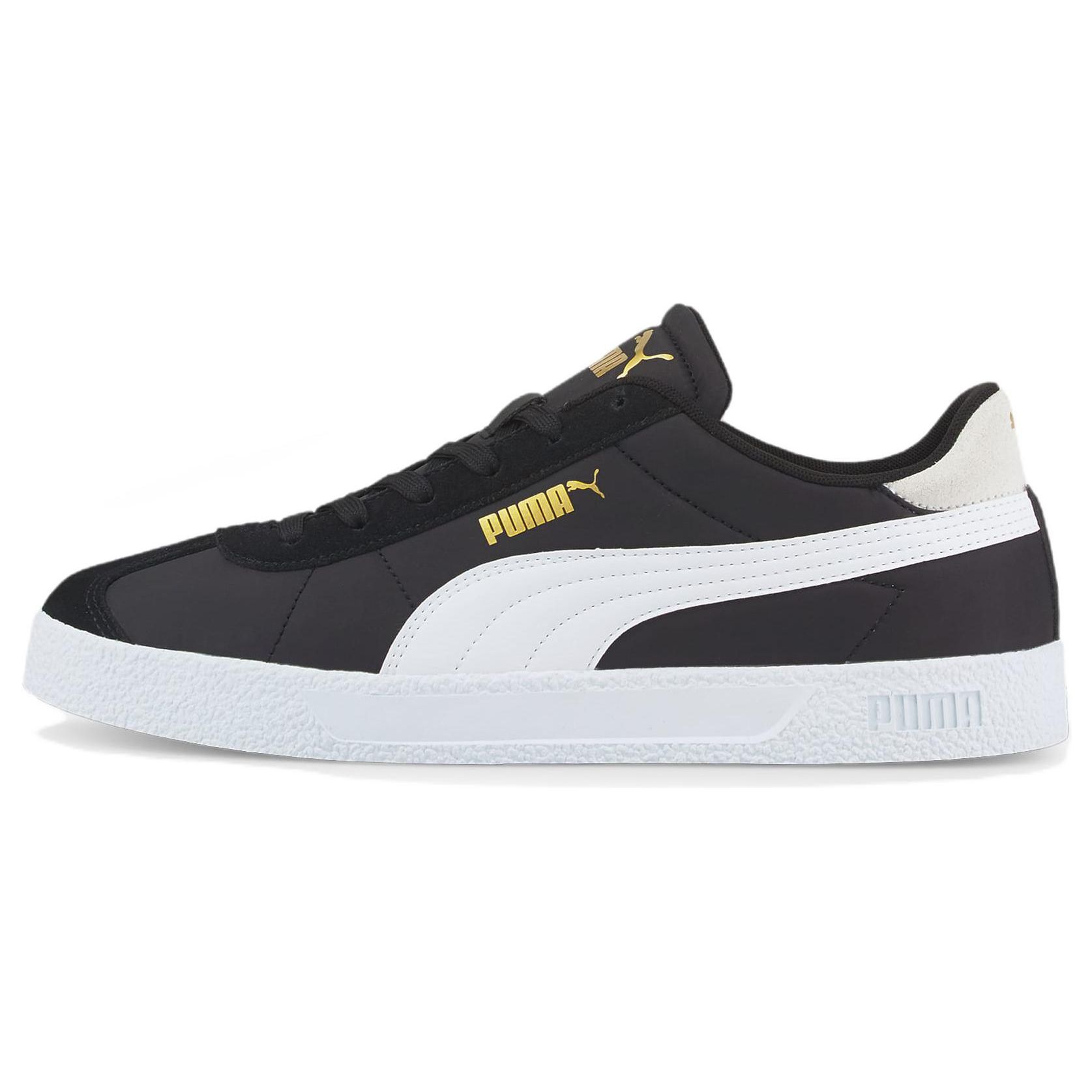 Puma Club Nylon Comfortable Versatile Low-Top Sneakers Unisex Sneakers Black White 384822-04 36