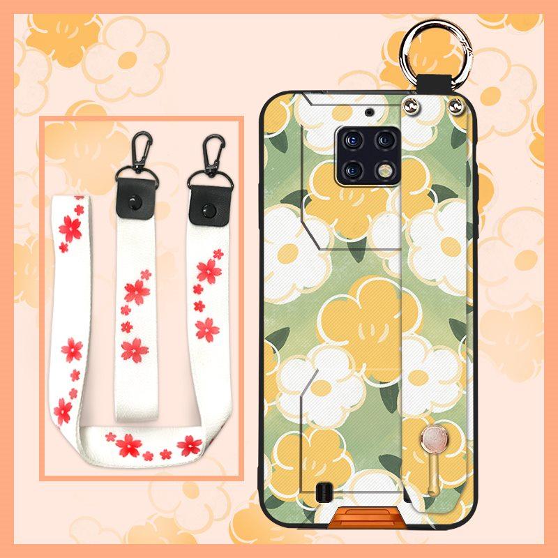 Phone Holder Wristband Phone Case For Oukitel WP6 Oil Painting Soft Case Fashion Design Protective Kickstand Anti-knock