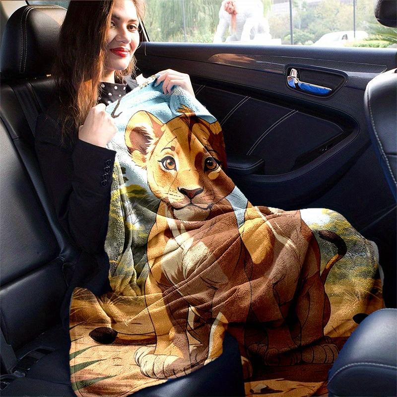 1pc, Soft and Cozy Lion Cubs Blanket - Perfect for All Seasons, Soft Flannel Throw Blanket - Versatile & Cozy for Bedroom, Living Room, Trav