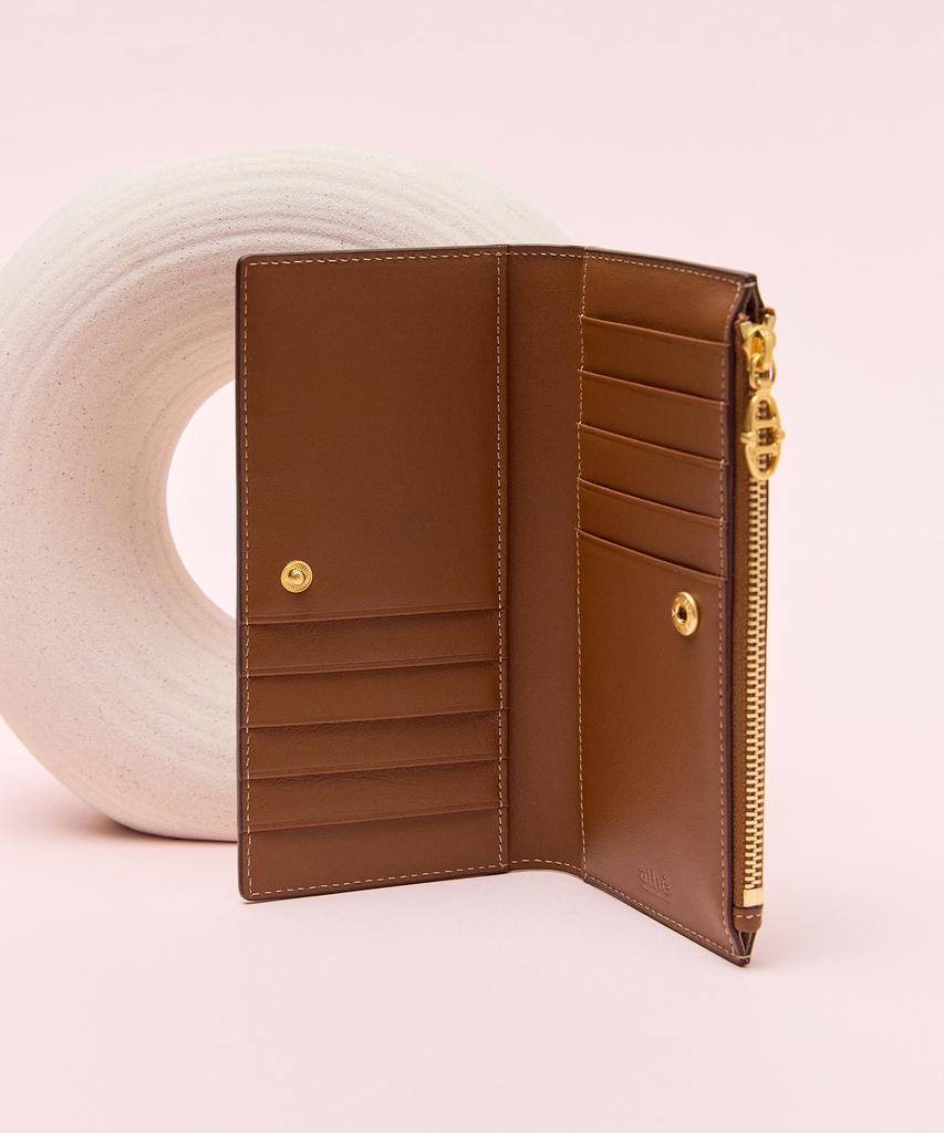 Athe Vanessabruno Brown Leather 2-Fold Long Wallet Aaho6F401W2