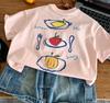 Children'S Korean Cartoon Printed Short Sleeved T-Shirt For Boys And Girls 2026 Summer New Baby Round Neck Loose Tops
