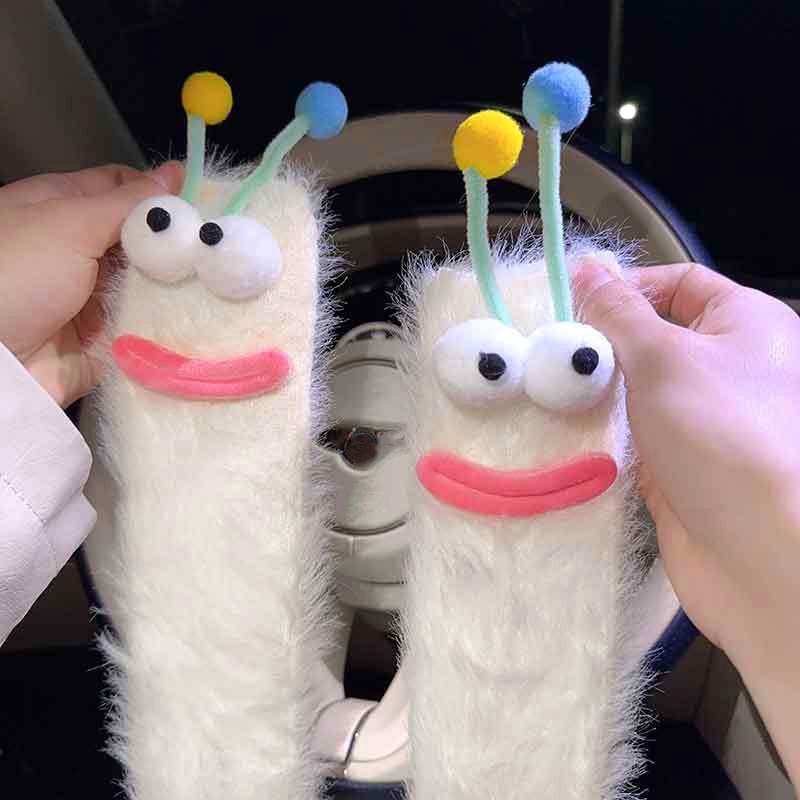 Winter Big Mouth Monster Design Warm Candy Colors Funny Lounge Sock Plush One Size Comfortable Furry Socks Gift Multi-color