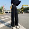 Jeans Donna All-match Pantaloni stile coreano Denim Vintage Nero Solido Vita alta Autunno Baggy Chic Street Casual