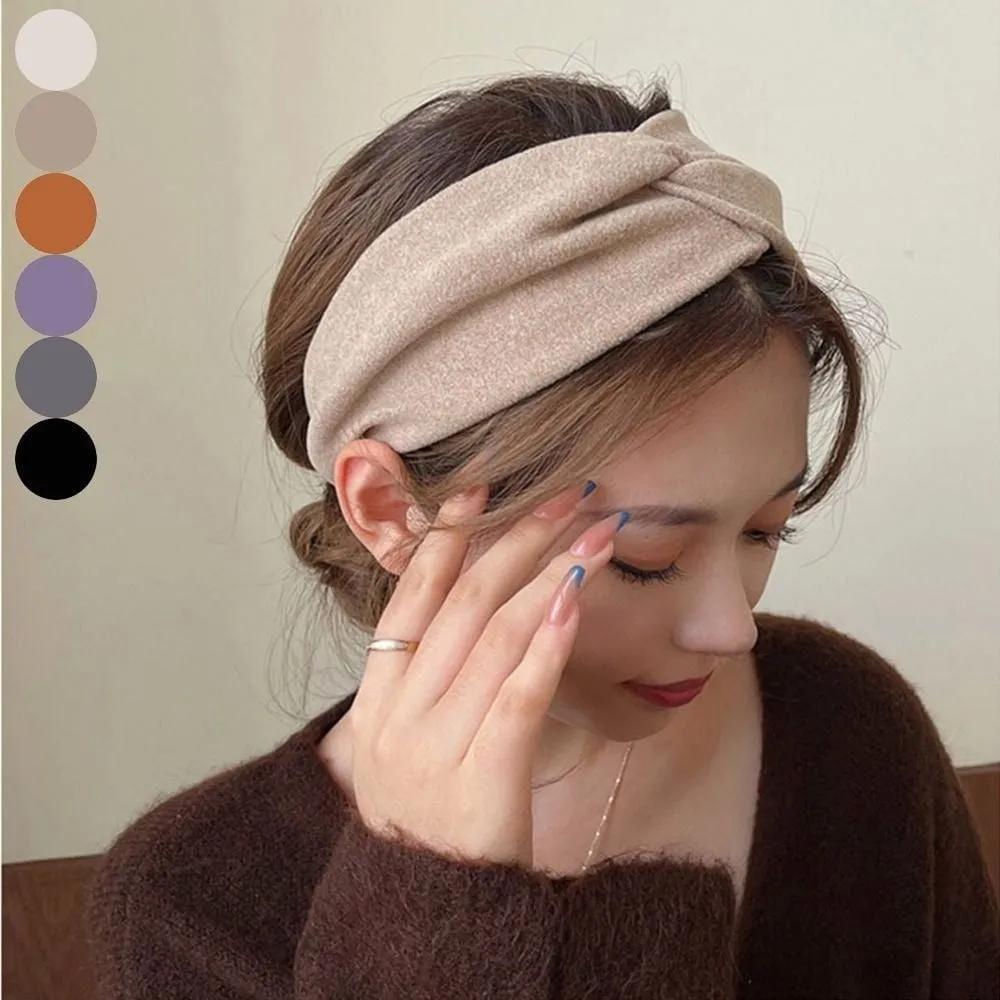 Turban fabric wide twist women s bandana go headband twisted headband women s headband twisted band brown