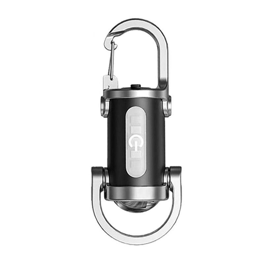 Rechargeable LED Keychain Flashlight Unique Car Pendant Hanging Ornament Fast Charging COB Work Light Camping Supply With Cable