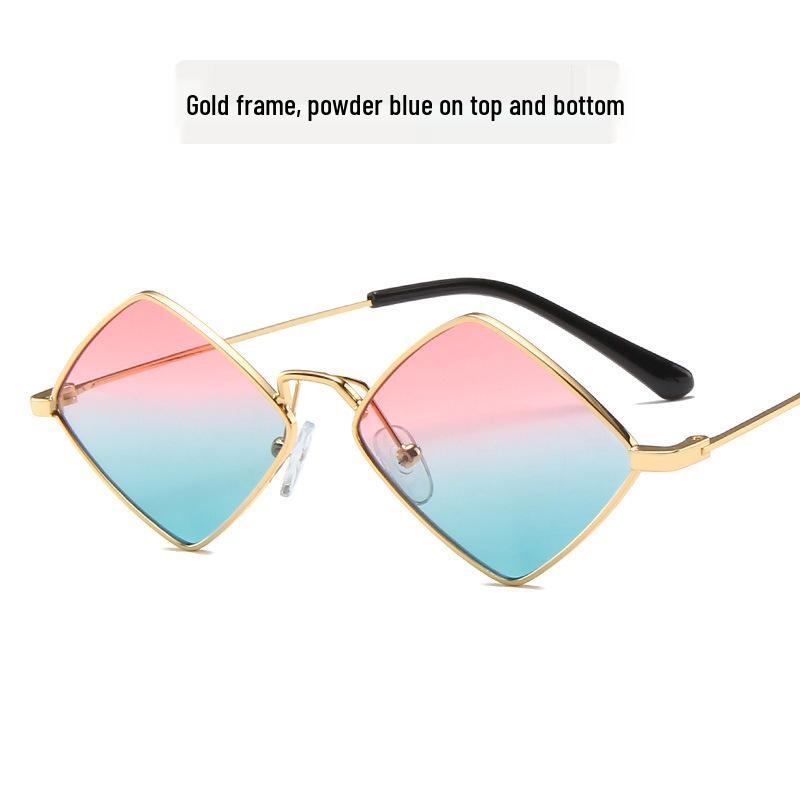 2020 European & American Retro Diamond Metal Irregular Sunglasses