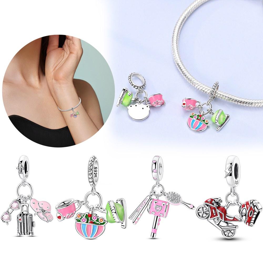 New Copper Colors Afternoon Tea Pendant Fit Copper Colors Original Bracelets Diy Birthday Jewelry Gift