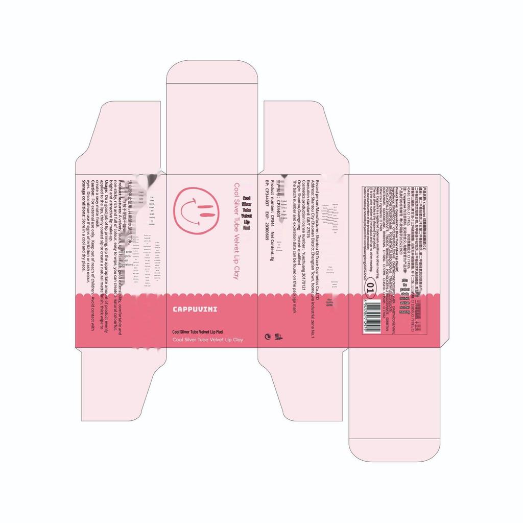 CAPPUVINI Velvet Lip Mud - Cool Silver Nude Matte Lip Gloss for Students & Parties