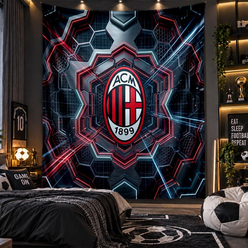 Wall Hanging Tapestry AC Milan Print Cloth for Living Room Bedroom Home Decor