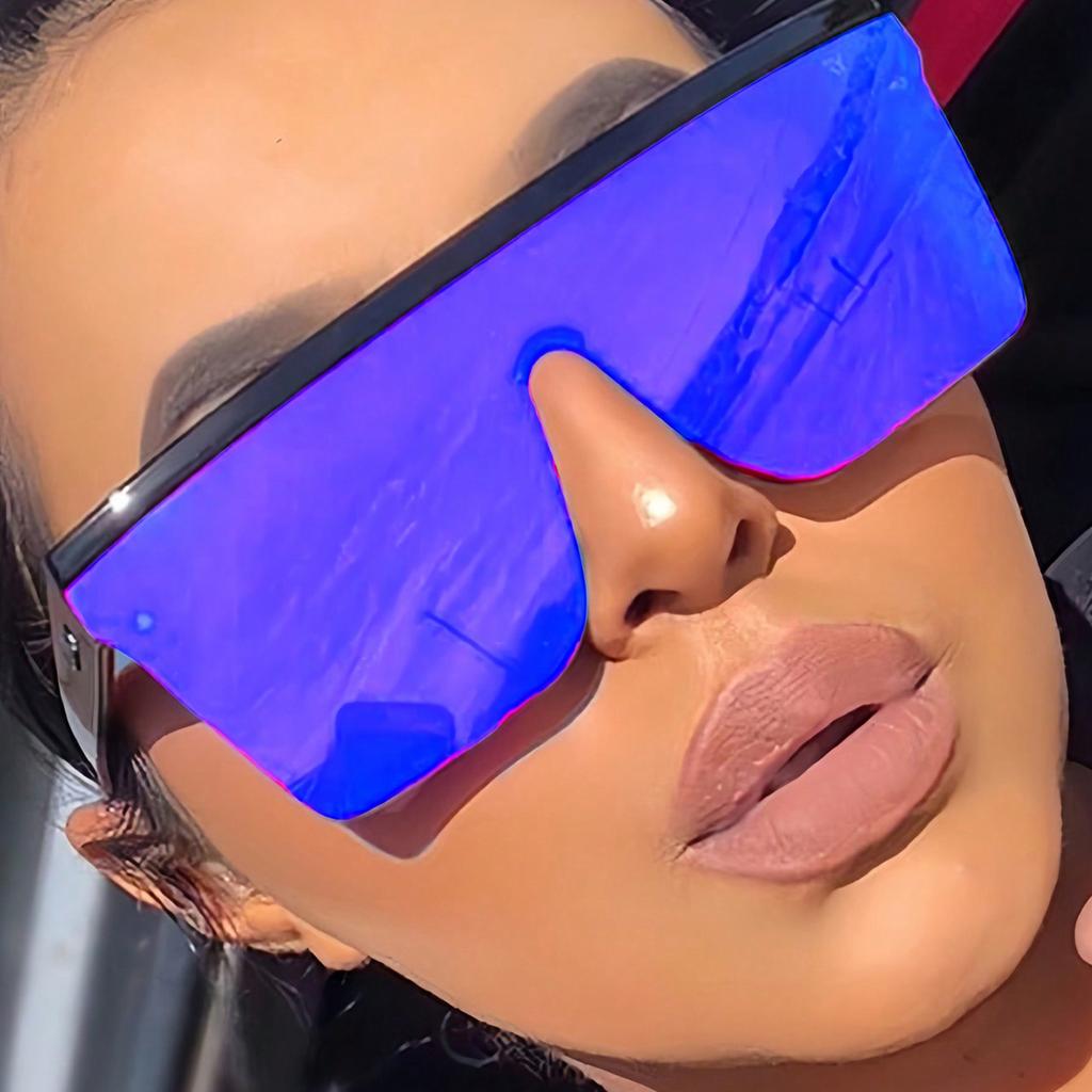 Fashion Sunglasses Bright Black Fashion Sunglasses Exaggerated Ocean Glasses for Men and Women