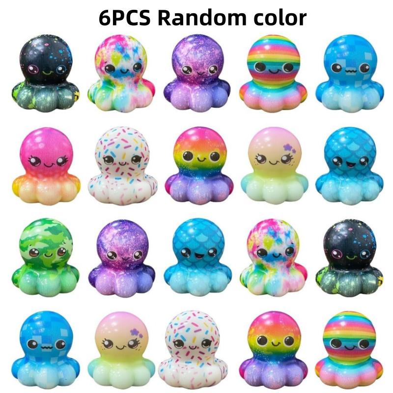 

6/12Pcs Octopus Gentle Squishy Toys Plush Stress Ease Fidgets Toys For Kids Party Favors Classroom Rewards Easter Basket Stuffers