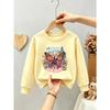 Kids Unisex Crewneck Sweatshirt, Western Cowboy Horse Butterfly Cactus Wildflower Print With Slogan "wildflowers & wild horses"  Soft Fleece Pullover