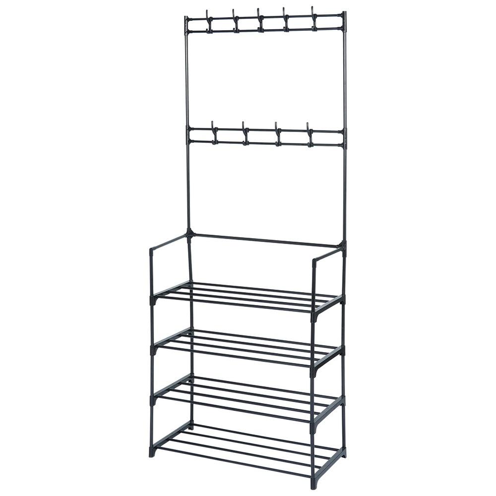 Clothes Hanger + Shelf Metal Shoe Rack Wardrobe