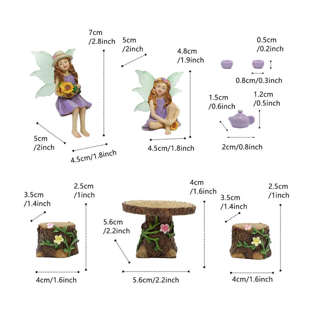 Outdoor Resin Flower Fairy Ornaments for Balcony and Garden Decor