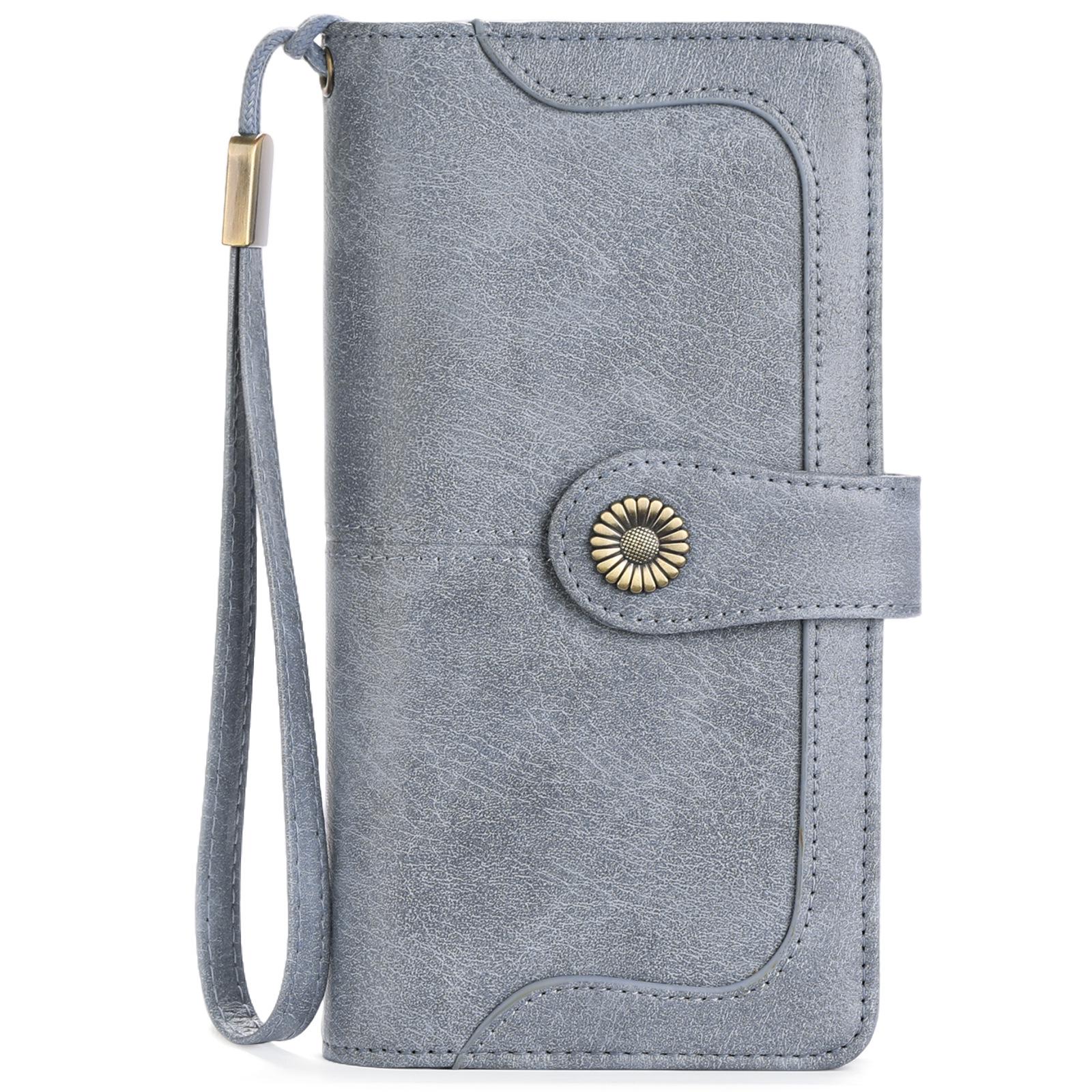 

Женский длинный кошелек на молнии с RFID-защитой - Европейский и американский стиль, вместительный клатч из ПУ кожи