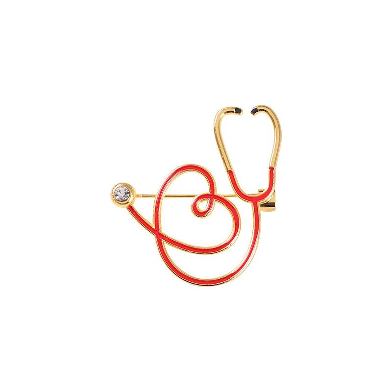 Medical Series Brooch: Stethoscope & ECG Design for Doctors and Nurses