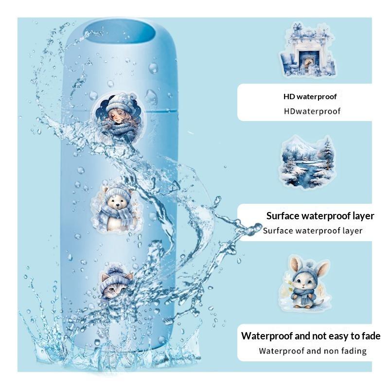 50Pcs Cute Cartoon Blue Winter Graffiti Stickers Decoration Decals Laptop Notebook Phone Stationery Scrapbooking Sticker