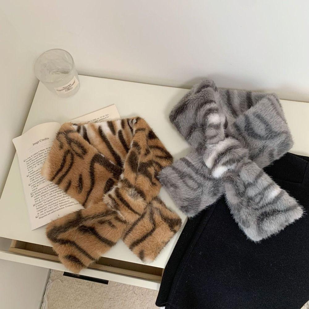 Soft Plush Scarf Windproof Cross Scarf Fashion Neck Wrap Outdoor