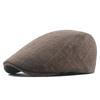 2020 cotton linen beret for men, vintage duckbill cap, artsy young adult forward cap, middle-aged and elderly hat
