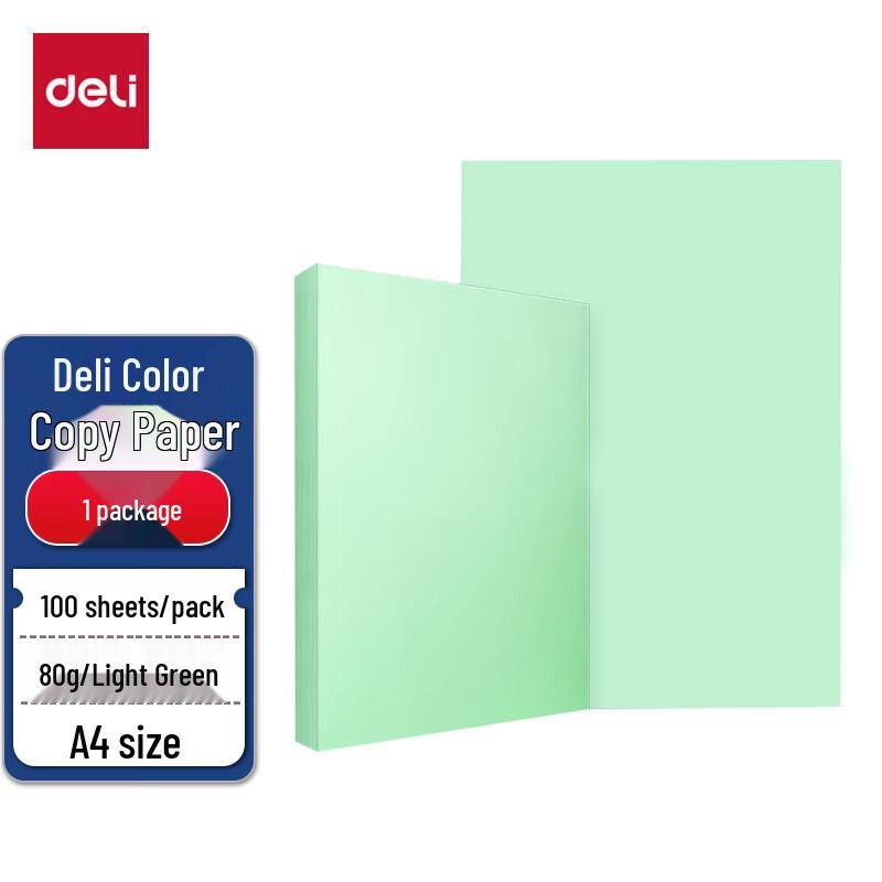 Deli A4 Light Green Colored Copy Paper