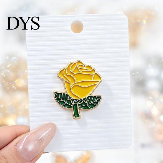Flower Clothing Accessory Enamel Rose Brooch Pin, Metal Floral Lapel Pin for Dainty Jewelry Men Women, Hats Bags Scarves Clothes Decorative