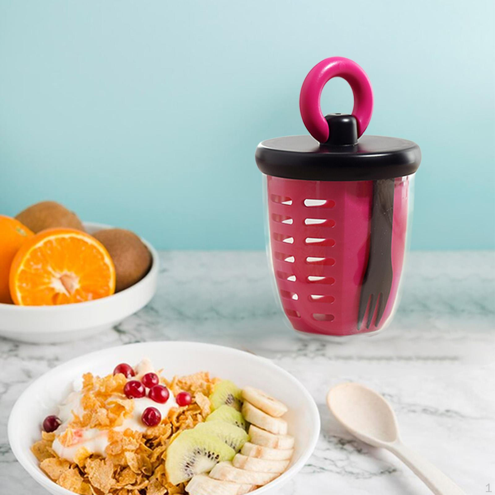 

Бутылка-стакан для фруктов с вилкой, для офисных обедов и мероприятий на открытом воздухе красный