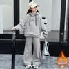 Trendy Fleece-Lined Winter Set for Girls 2025: Cozy Sweatshirt & Pants Two-Piece