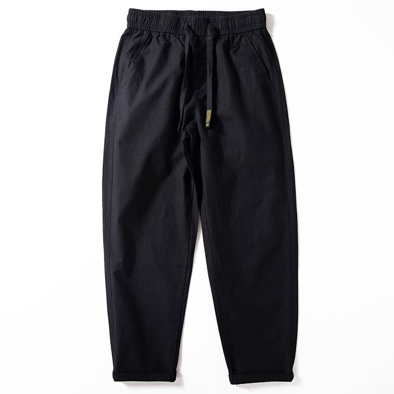 Men's Casual Pants Spring and Autumn Basic Versatile Breathable Cotton Pants Loose Straight Japan fashion Retro Drape Trousers
