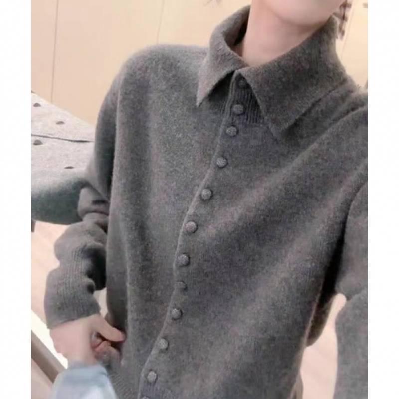 

Gray High-End Knit Cardigan for Women - Fall/Winter 2025 XL (recommended 115-125 jin) серый