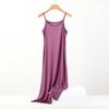 Plus Size Slimming Modal Cotton Spaghetti Strap Sleep Dress - Solid Color