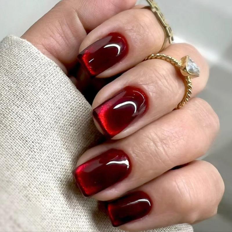 High-End Cat Eye Wearable Nail Stickers & Removable Fake Nail Patches - Ins Style