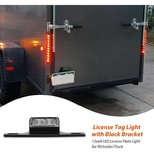 Dream lighting 12volt LED License Plate Light and Bracket for Trailer RV Truck - Cool White Lighting, IP65, 8.2inch