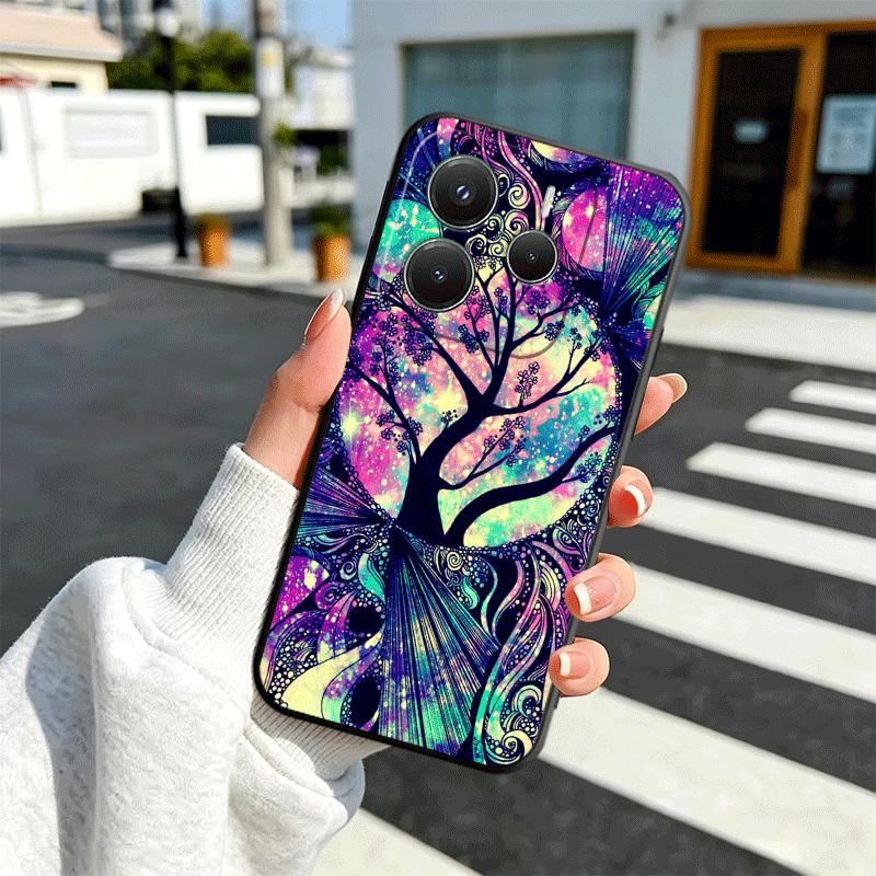 Mandala Sunflower Dreamy Style Soft Phone Case for Xiaomi Redmi Note 12 13 14 15 Pro Plus 11 12S 11S 11T 10 4G Black Cover Back