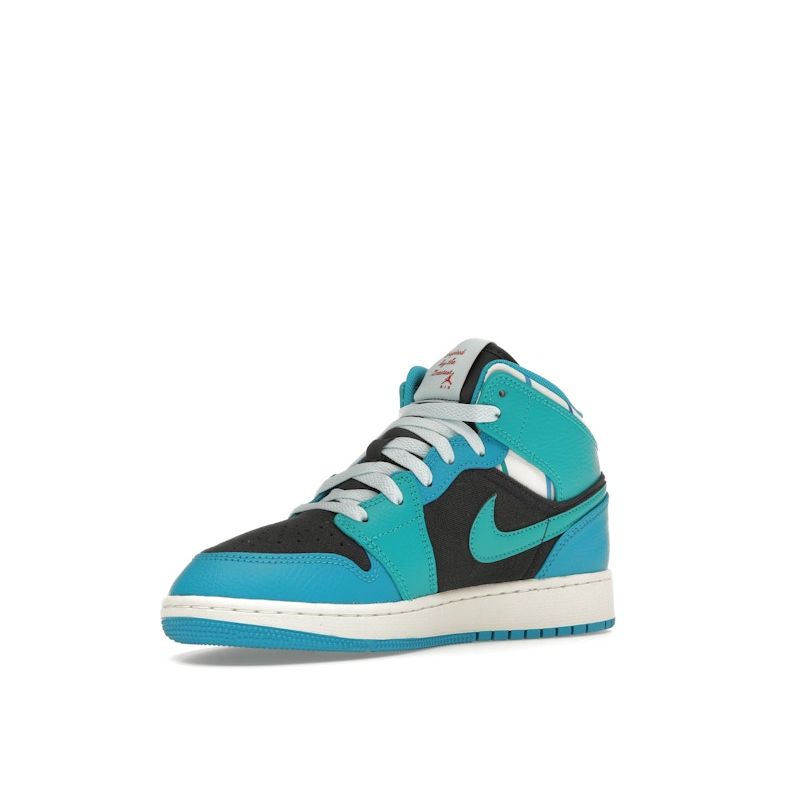 Air Jordan 1 Mid GS, вдохновленные лучшими детскими кроссовками, синий антрацит, ледниково-синий FJ9482-004