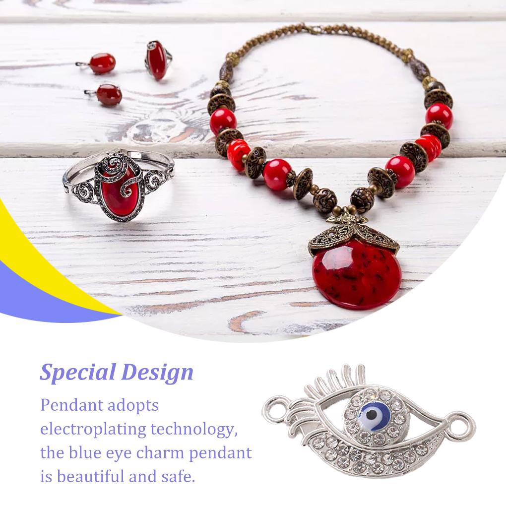 10 Pieces Alloy Eye Charms with Rhinestone Connector Charm Handmade Plated Hanging Pendant DIY Crafts Making Accessories