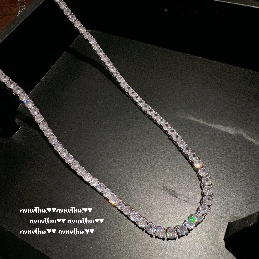 Beauty Is On The Tip Of The Heart, Love Big Gem Necklace, Sparkling, 18K Gold-Plated, Zircon Brilliant Arrangement Neck Chain.