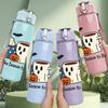 1PC Fall Coffee Cup Ghost 750ml Color Plastic Sports Water Bottle Leakproof Flip Straw Lid Suitable for Sports Office Home Use