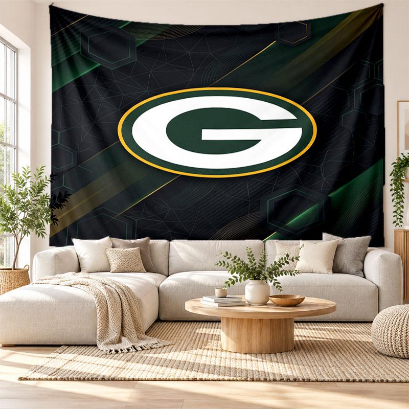 Green Bay Packers Wall Tapestry, Soft Fabric Wall Hanging, Decorative Backdrop For Bedroom Home Wall Art