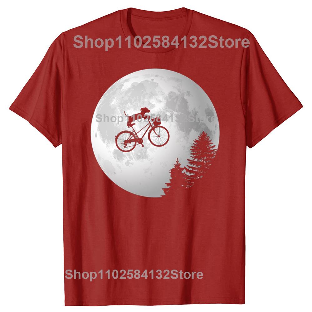 

Funny Dachshund Dog Biking Past The Moon Graphic Tshirts Men Womens Fashion Casual Tshirt 100 Cotton Loose Oversized T Shirt S