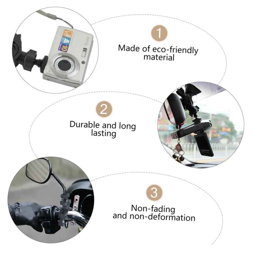 MOLUCKFU 2pcs Bracket Bike Rearview Mirror Support Handlebar Fixture Holder Accessories Mirror Mount Holder Adapter Handlebar Mirror Mount Hole