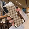 Brown Lattice Star Print Glass phone case mobile phones fashion phone cases for Samsung Galaxy S26 S25 S24 S23 S22 FE Ultra Plus