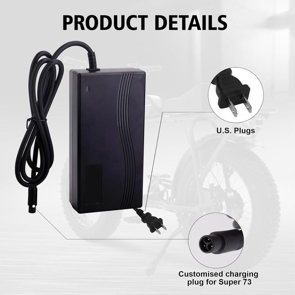 54.6V 2A Battery Charger For Super 73, 48V Battery Power Adapter, Replacement Part For Super 73