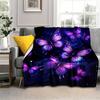 1pc Purple Butterfly Blanket For Home - Lightweight Flannel Throw For Sofa Bed Travel Camping Living Room Office Couch Chair