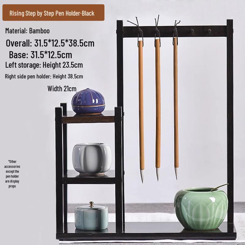 Solid Wood Calligraphy Brush Stand: Multifunctional Brush Holder for Beginners