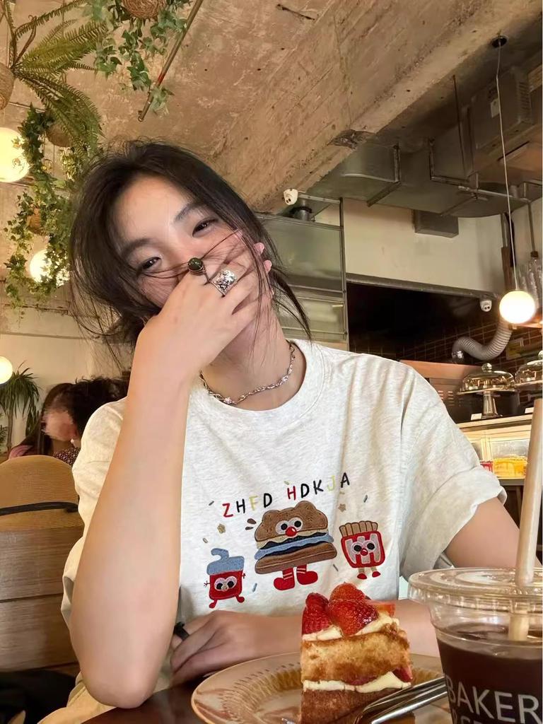 Women's Oversized Gray Cotton T-Shirt - New 2025 Loose-Fit Design