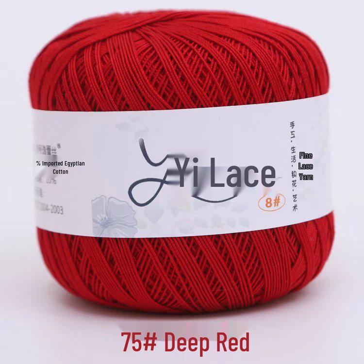 8# 100% Cotton Lace Yarn - 50g Ball, 400m, Strong Twist Crochet Thread for Hand-knitting, Flowers, Hats, and Cardigans - Free Shipping.